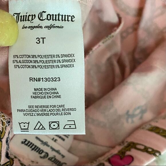 Girls 3T Juicy Couture Pink Chain & Locket Legging - Picture 5 of 6